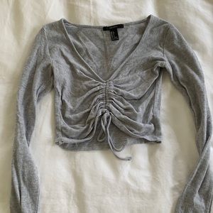 Cozy gray crop long sleeve